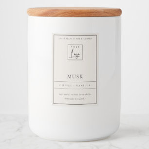 SIMPLE DUSKY EGG IVORY WHITE LOGO BORDER CANDLE FOOD LABEL