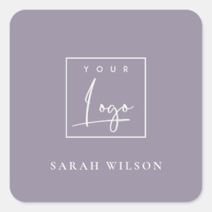 Simple Dusky Lilac Custom Promotion Business Logo Square Sticker