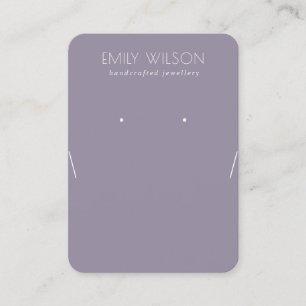 Simple Dusky Lilac Purple Necklace Earring Display Business Card