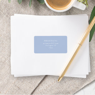 Simple Dusty Blue and White Wedding Label