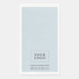 Simple Dusty Blue Custom Business Logo Promotional Napkin