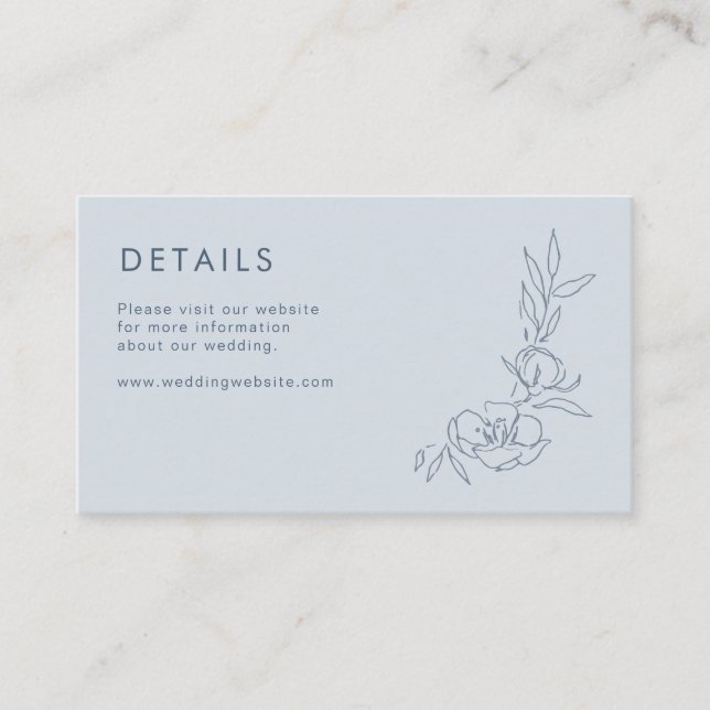 Simple Dusty Blue Detail Card (Front)