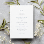Simple Dusty Blue Elegant Wedding Invitation<br><div class="desc">A Simple Dusty Blue Elegant Wedding Invitation with classic typography. Perfect for a classic wedding,  where traditional elements are paired with modern details to create the perfect combination of timeless elegance. Click the edit button to customize this design.</div>