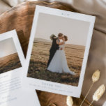 Simple Dusty Blue Elegant Wedding Photo Thank You Card<br><div class="desc">A Simple Dusty Blue Elegant Wedding Photo Thank You Card with classic typography. Perfect for a classic wedding,  where traditional elements are paired with modern details to create the perfect combination of timeless elegance. Click the edit button to customize this design.</div>