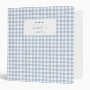 Simple Dusty Blue Gingham Boys Baby Shower Binder