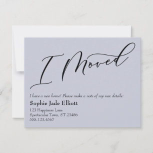 Simple Dusty Blue I Moved New Address Card