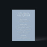 Simple Dusty Blue Modern Wedding Menu<br><div class="desc">Modern wedding menus featuring a clean and simple design with bold fonts.</div>