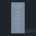 Simple Dusty Blue Modern Wedding Program<br><div class="desc">Elegant wedding program featuring a simple and minimal layout with "The Wedding of" in a contemporary script typography.  A classic design with a modern touch.</div>