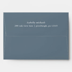 Simple Dusty Blue Return Name and Address Wedding Envelope