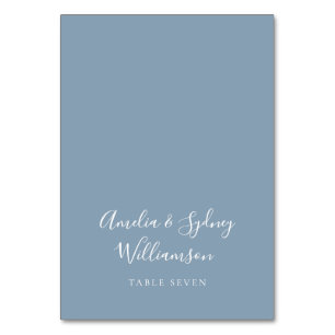 Simple Dusty Blue Script Custom Name Carte Place