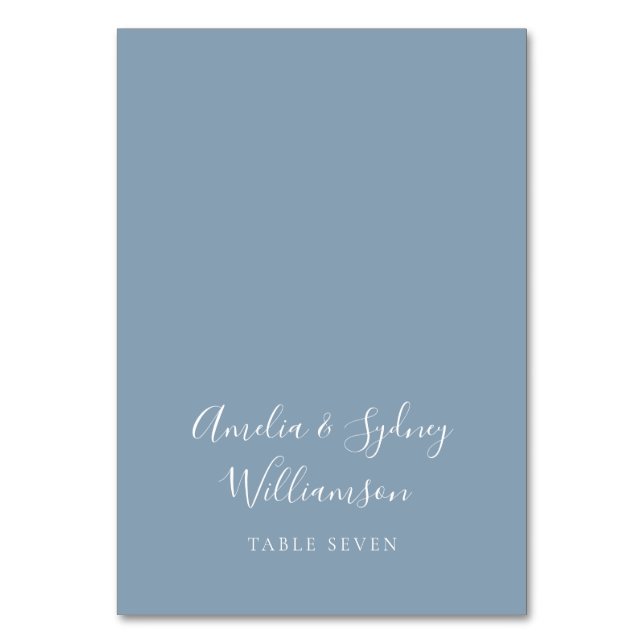 Simple Dusty Blue Script Custom Name Carte Place (Par défaut)