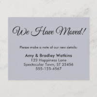 Simple Dusty Blue We Have Moved Change of Address