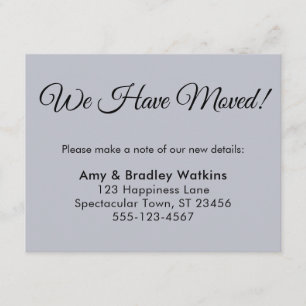 Simple Dusty Blue We Have Moved Change of Address Enclosure Card