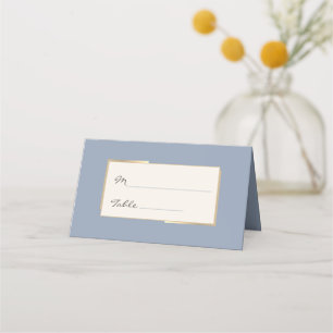 Simple Dusty Blue Wedding Escort Place Card
