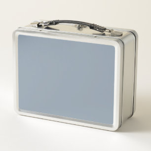 Simple dusty dove blue colour metal lunch box