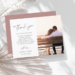 Simple Dusty Pink Script Photo Wedding Thank You Postcard<br><div class="desc">Simple Dusty Pink Script Photo Wedding Thank You Cards - Modern Elegance with Personalized Typography. Capture the essence of your love story with our elegant wedding thank you cards featuring a minimalist design set with a charming dusty pink back. Add a personal touch to your celebration by incorporating your favourite...</div>