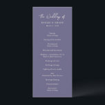 Simple Dusty Purple Modern Wedding Program<br><div class="desc">Elegant wedding program featuring a simple and minimal layout with "The Wedding of" in a contemporary script typography.  A classic design with a modern touch.</div>
