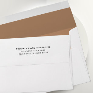 Simple Dusty Rose Return Address Lined Envelope