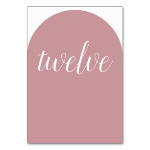 Simple Dusty Rose Rounded Table Number
