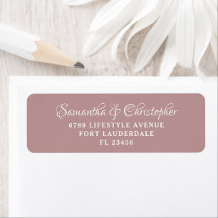 Simple Dusty Rose Wedding Return Address Label