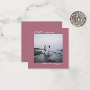 Simple Dusty Rose Wedding Save the Date Photo Mini Card