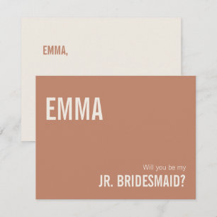 Simple Dusty Terracotta Junior Bridesmaid Proposal Card