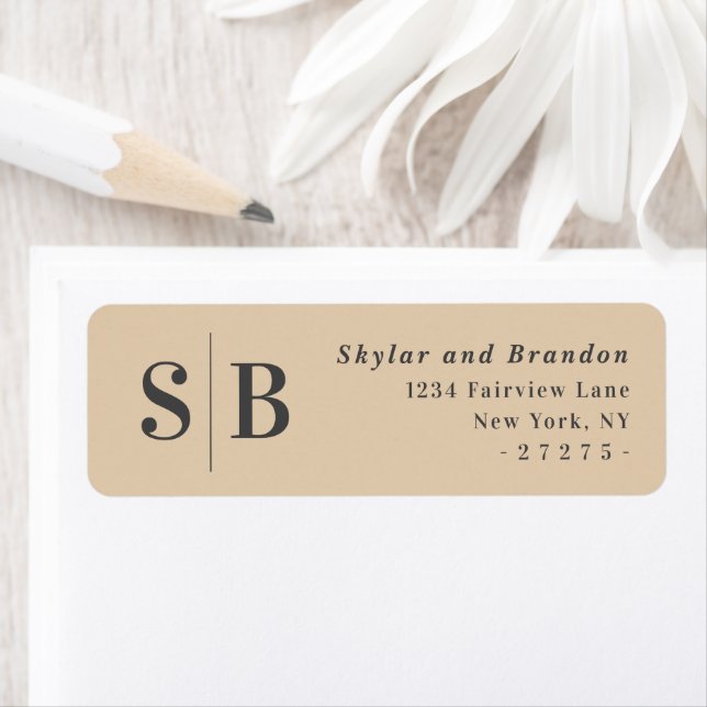 Simple Dusty Yellow Wedding Return Address (Insitu)