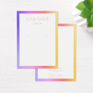 Simple earring display card with colourful border