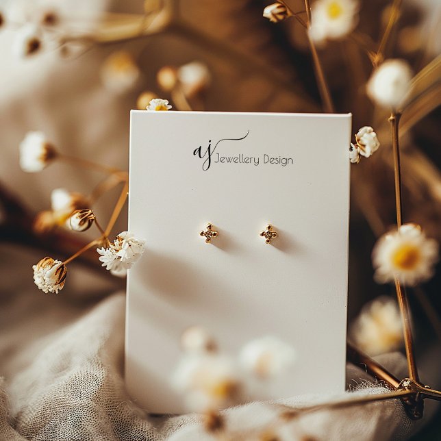 Simple earring display card with monogram (Simple earring display card with monogram)
