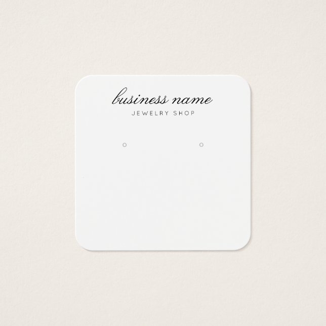 Simple Earring Jewellery Display Card (Front)