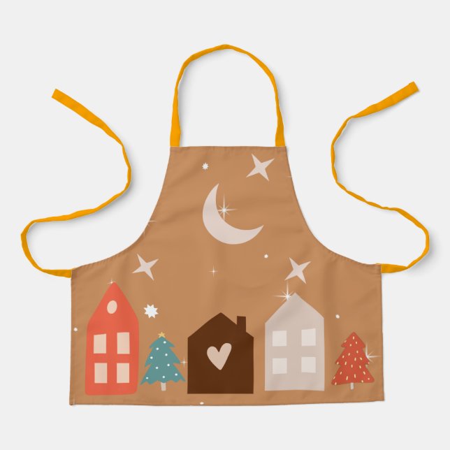 Simple Earth Tone Merry Christmas  Apron (Front)