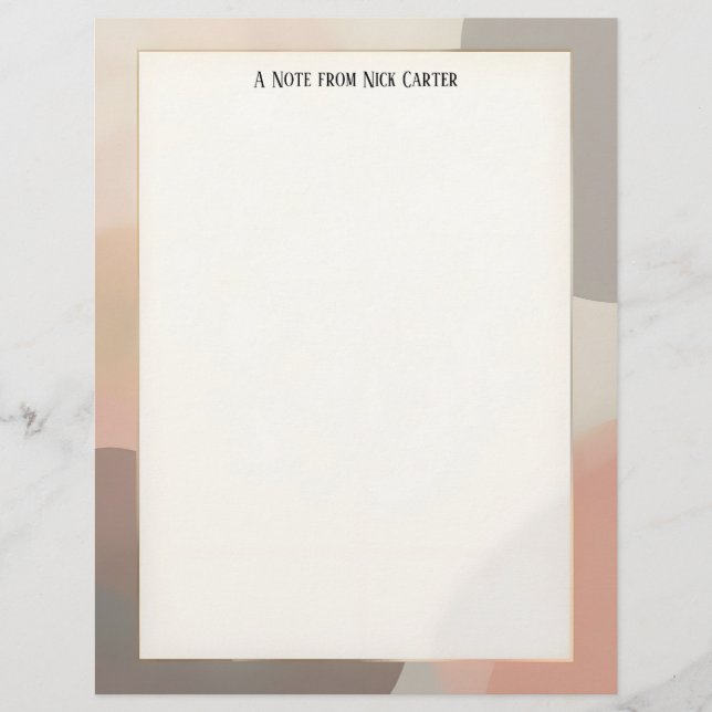 Simple Earth Tones Stationery Paper (Front)
