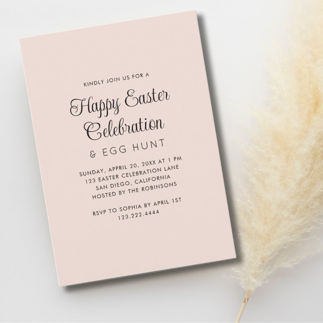 Simple Easter Brunch Celebration & Egg Hunt Party Invitation (Creator Uploaded)