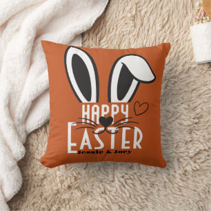 simple easter bunny simple cute family custom   throw pillow