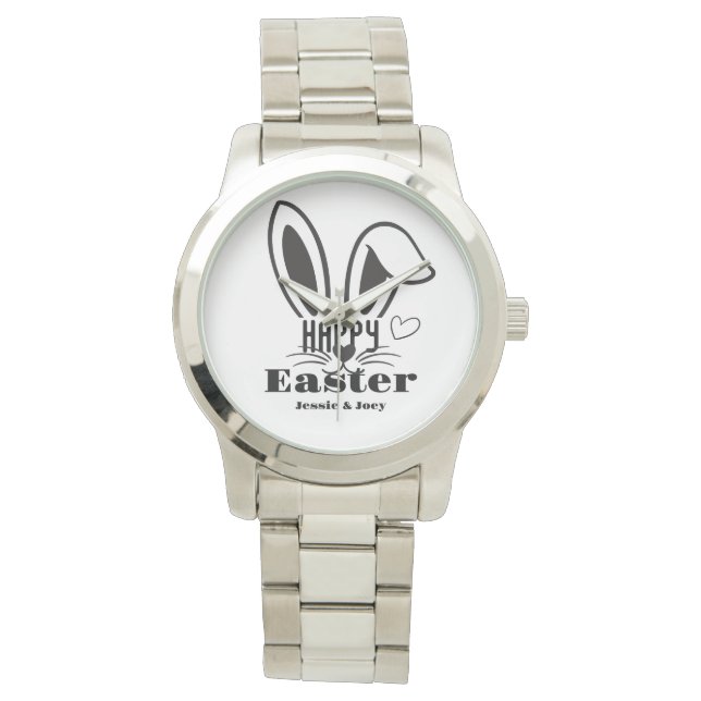 simple easter bunny simple cute family custom  watch (Front)