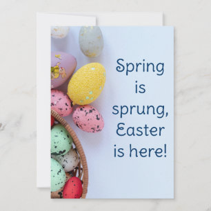 simple, Easter is here, Happy Easter to friends  Holiday Card