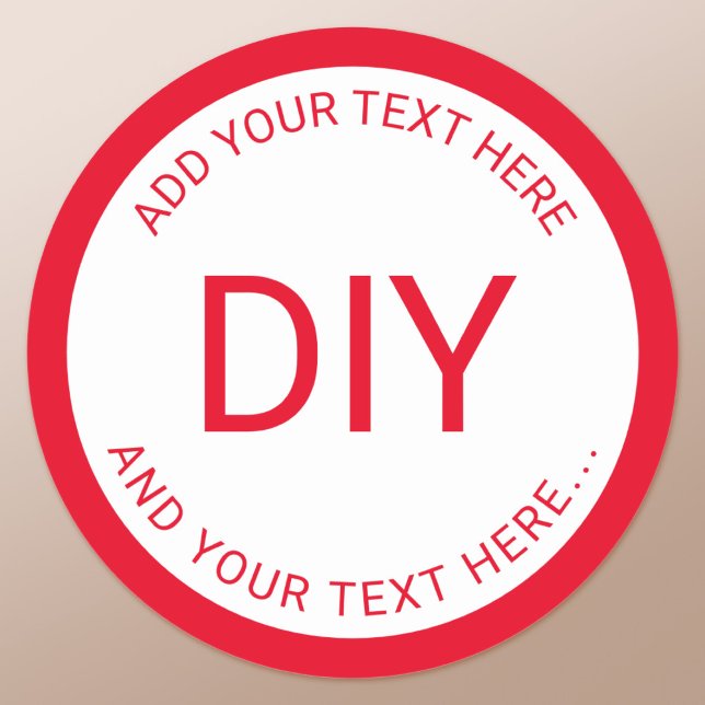 Simple Easy DIY Circular Text & Border Template Classic Round Sticker (Creator Uploaded)