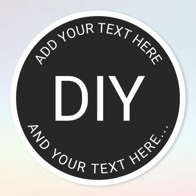 Simple Easy DIY Circular Text & Border Template Classic Round Sticker (Creator Uploaded)