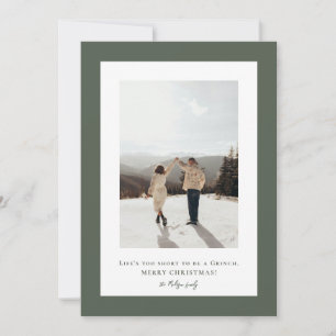 Simple Ebony frame photo Holiday Card