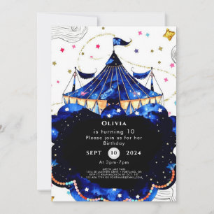 Simple Editable Circus Birthday Invitation