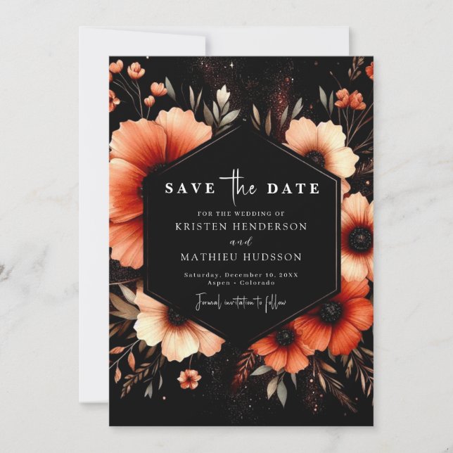 Simple Editable Terracotta Wedding Save The Date (Front)