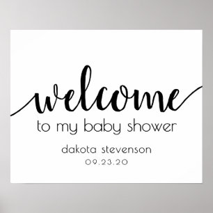 Simple Editable Welcome   Black Script Any Event Poster