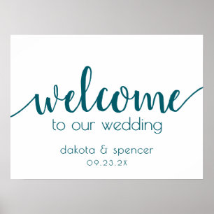 Simple Editable Welcome   Teal Aqua Any Event Poster