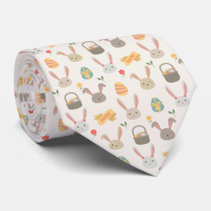 Simple Eggs and Bunnies Easter Necktie