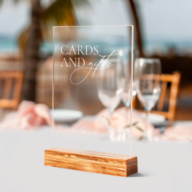 Simple Eleagnt Wedding Cards & Gifts Acrylic Sign (Simple Eleagnt Wedding Cards & Gifts Acrylic Sign)