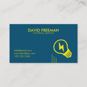 Simple Electrician Bulb Lighting House Wiring Busi Business Card