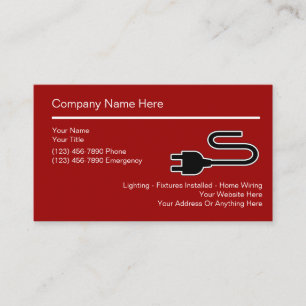 Simple Electrician Business Cards