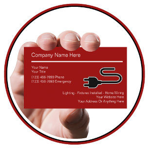 Simple Electrician Business Cards