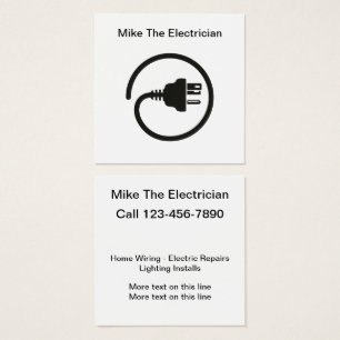 Simple Electrician Logo Template Business Cards