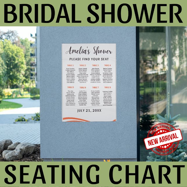 Simple Elegan Editable Bridal Shower Seating Chart (Creator Uploaded)